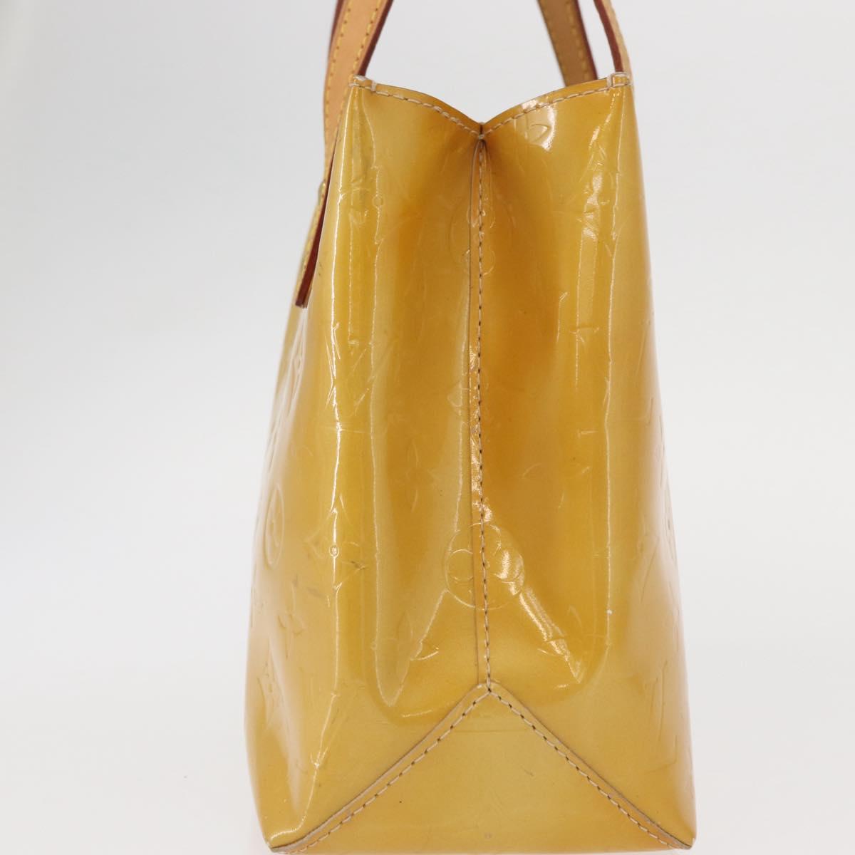 LOUIS VUITTON Monogram Vernis Reade PM Hand Bag Beige M91334 LV Auth 155005