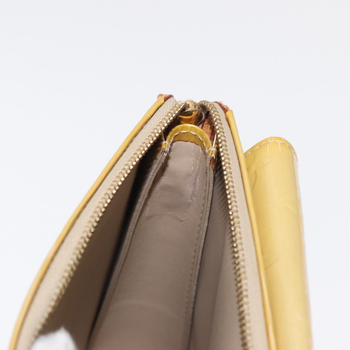 LOUIS VUITTON Monogram Vernis Motto Accessory Pouch Beige M91136 LV Auth 155007