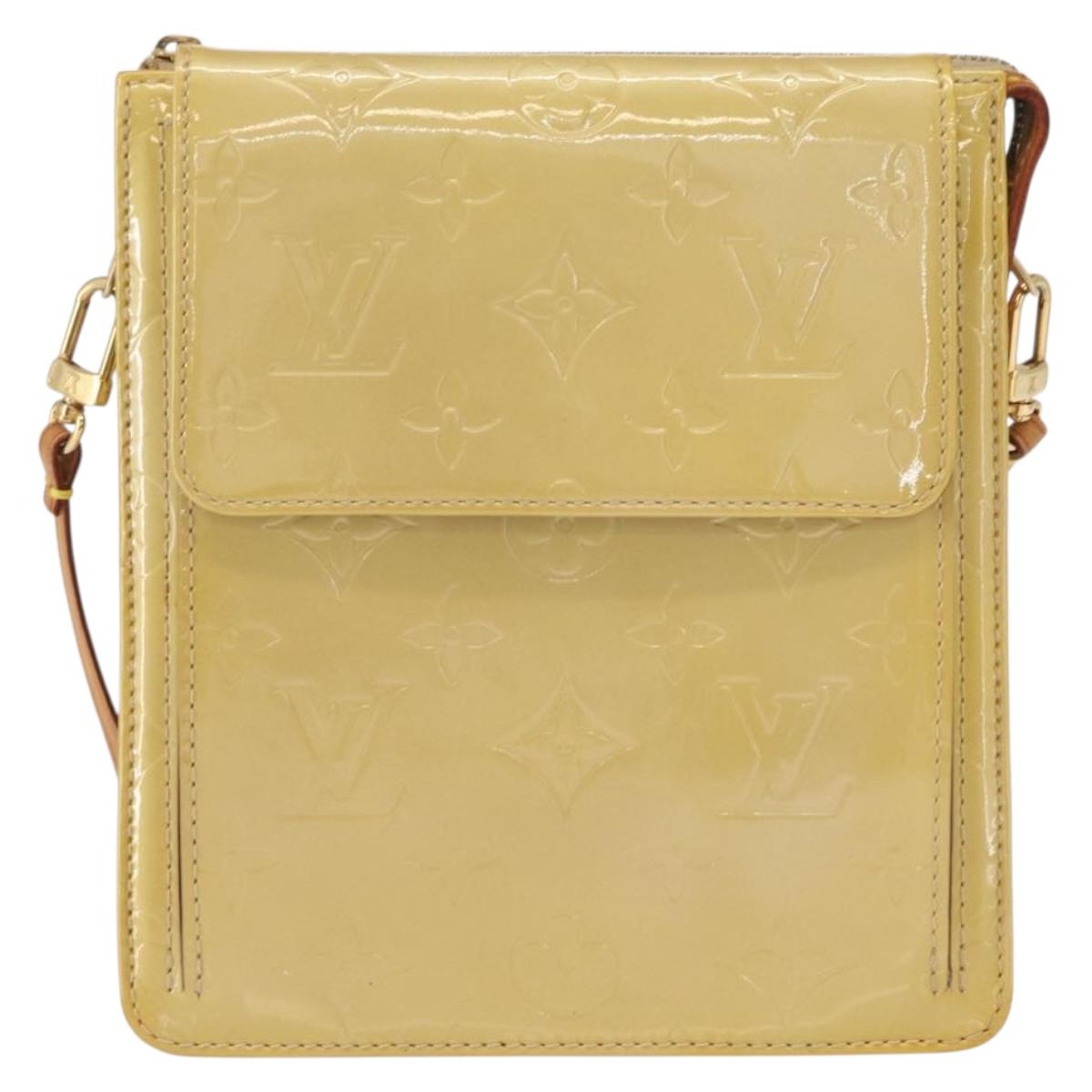 LOUIS VUITTON Monogram Vernis Motto Accessory Pouch Beige M91136 LV Auth 155007