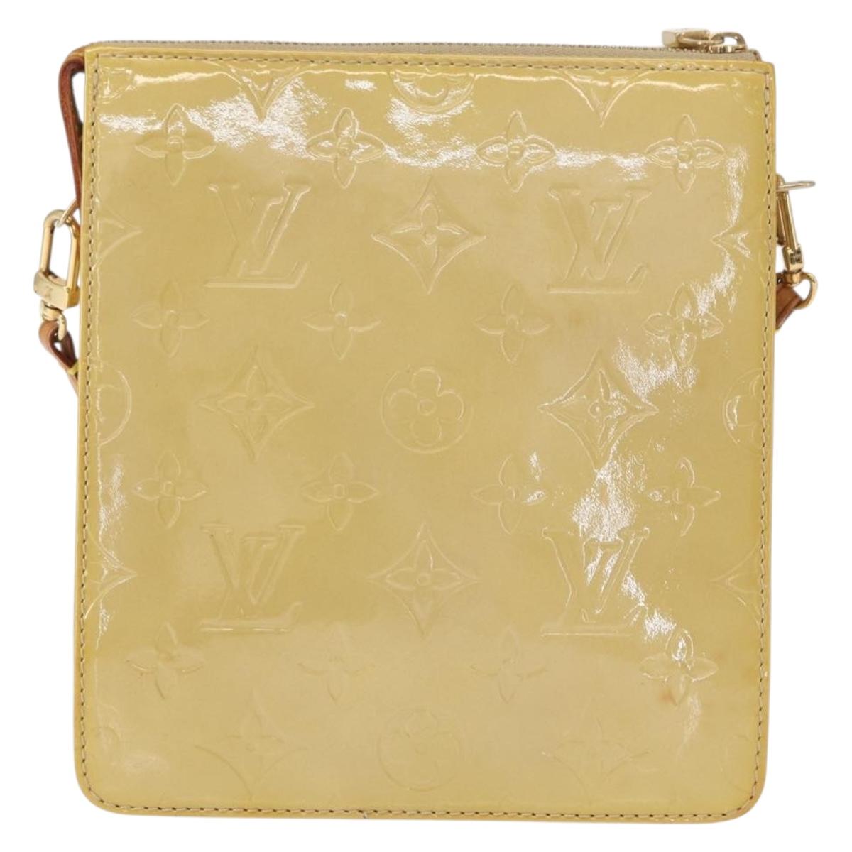 LOUIS VUITTON Monogram Vernis Motto Accessory Pouch Beige M91136 LV Auth 155007