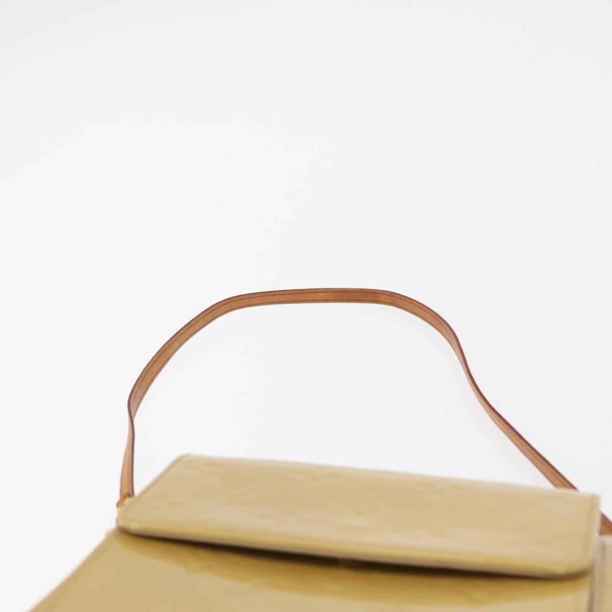 LOUIS VUITTON Monogram Vernis Motto Accessory Pouch Beige M91136 LV Auth 155007