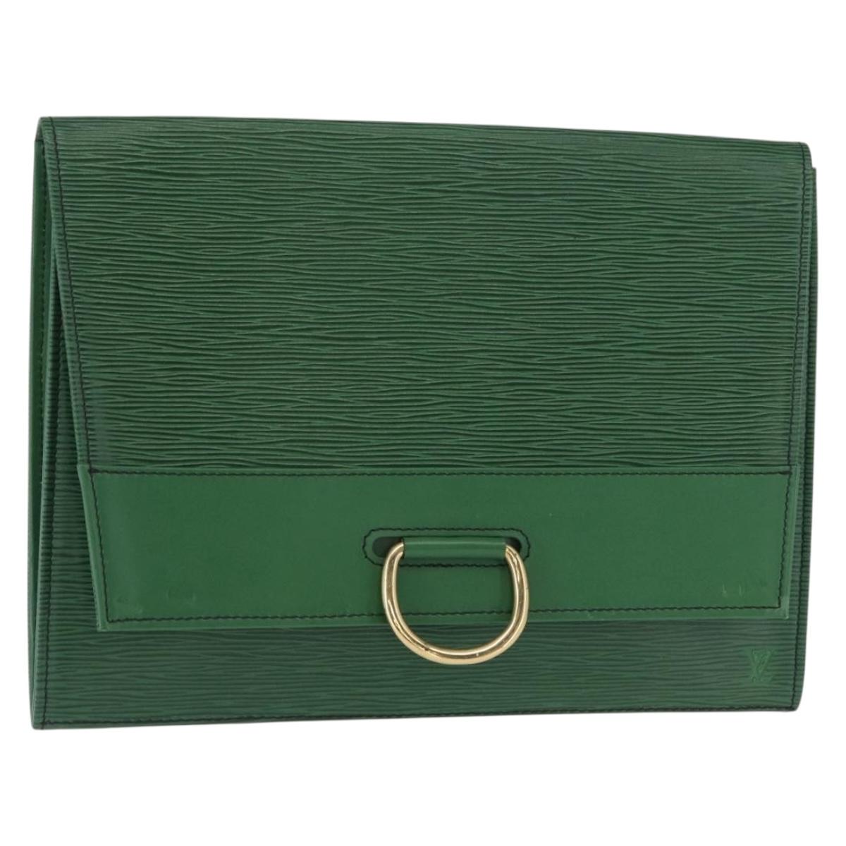 LOUIS VUITTON Epi Jena Clutch Bag Green M52724 LV Auth 155008