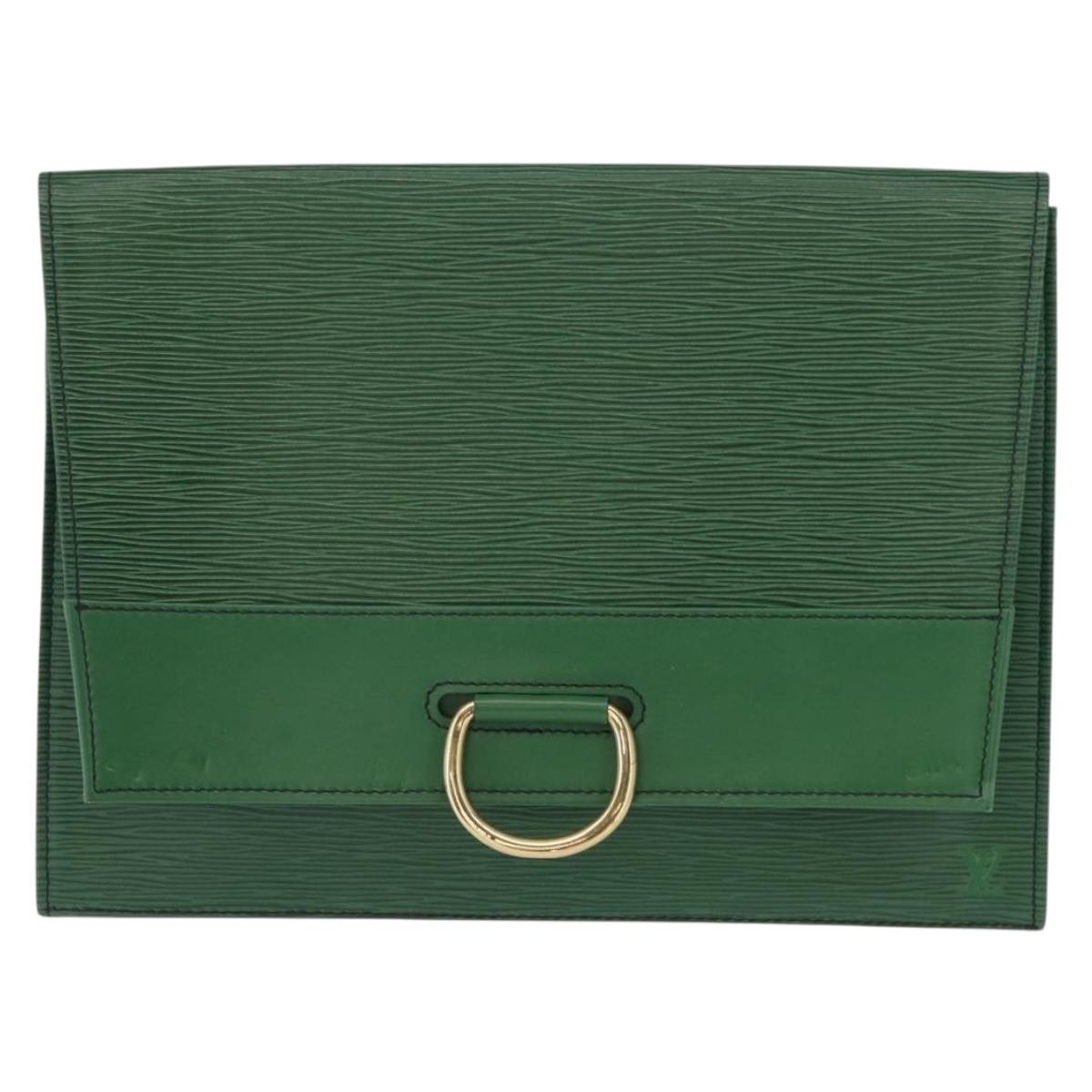 LOUIS VUITTON Epi Jena Clutch Bag Green M52724 LV Auth 155008