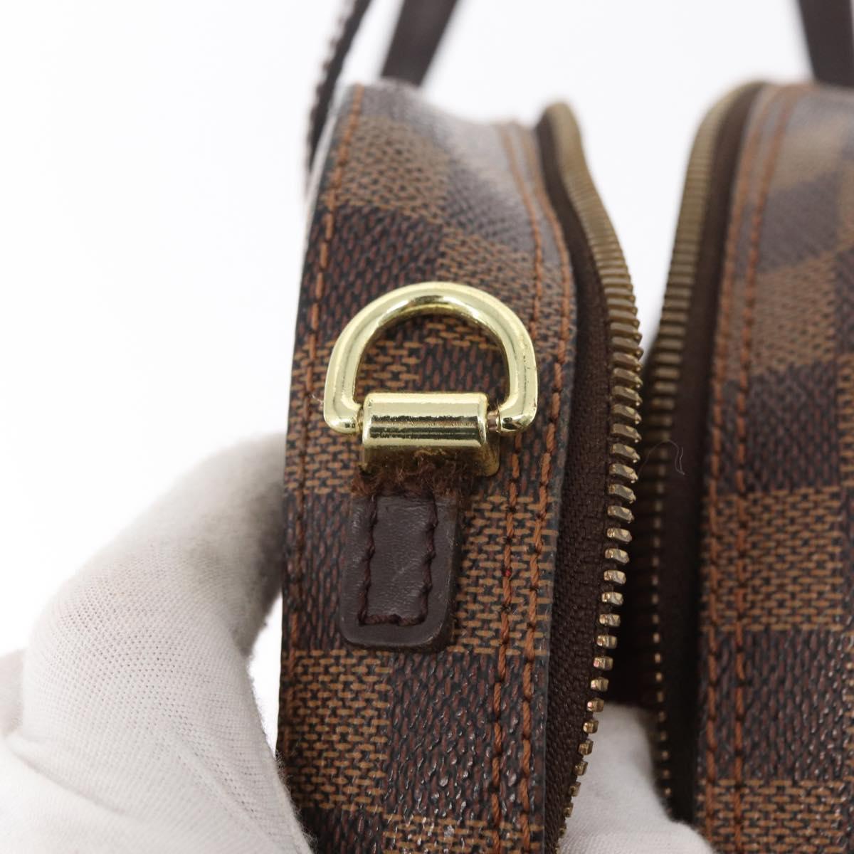 LOUIS VUITTON Damier Ebene Spontini Hand Bag SPO 2way M47500 LV Auth 155011