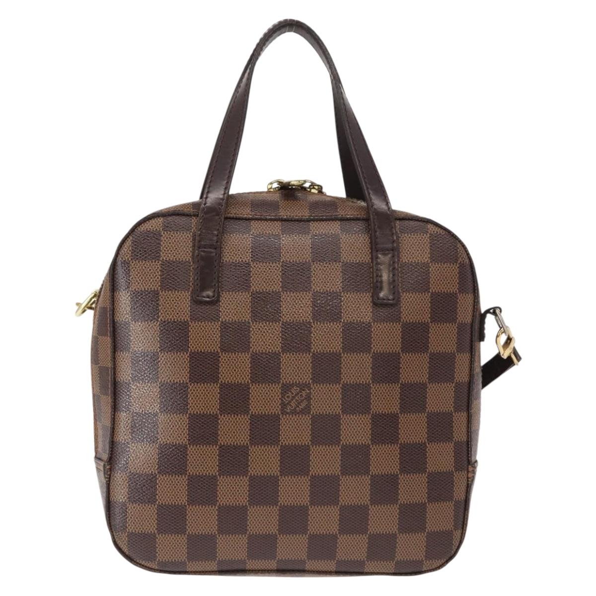 LOUIS VUITTON Damier Ebene Spontini Hand Bag SPO 2way M47500 LV Auth 155011