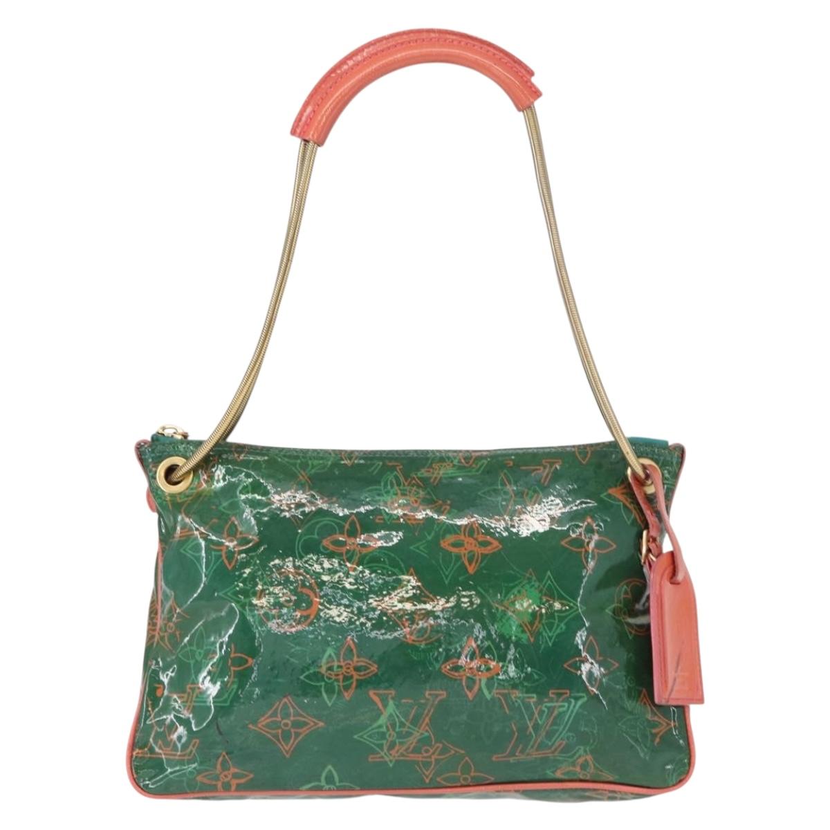 LOUIS VUITTON Monogram Bonbon Richard Prince Pochette Green M95748 Auth 155012