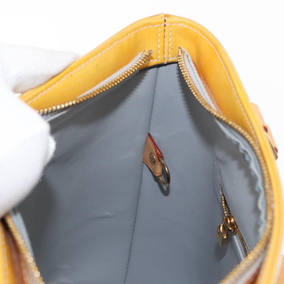 LOUIS VUITTON Monogram Vernis Houston Hand Bag Gris M91053 LV Auth 155015