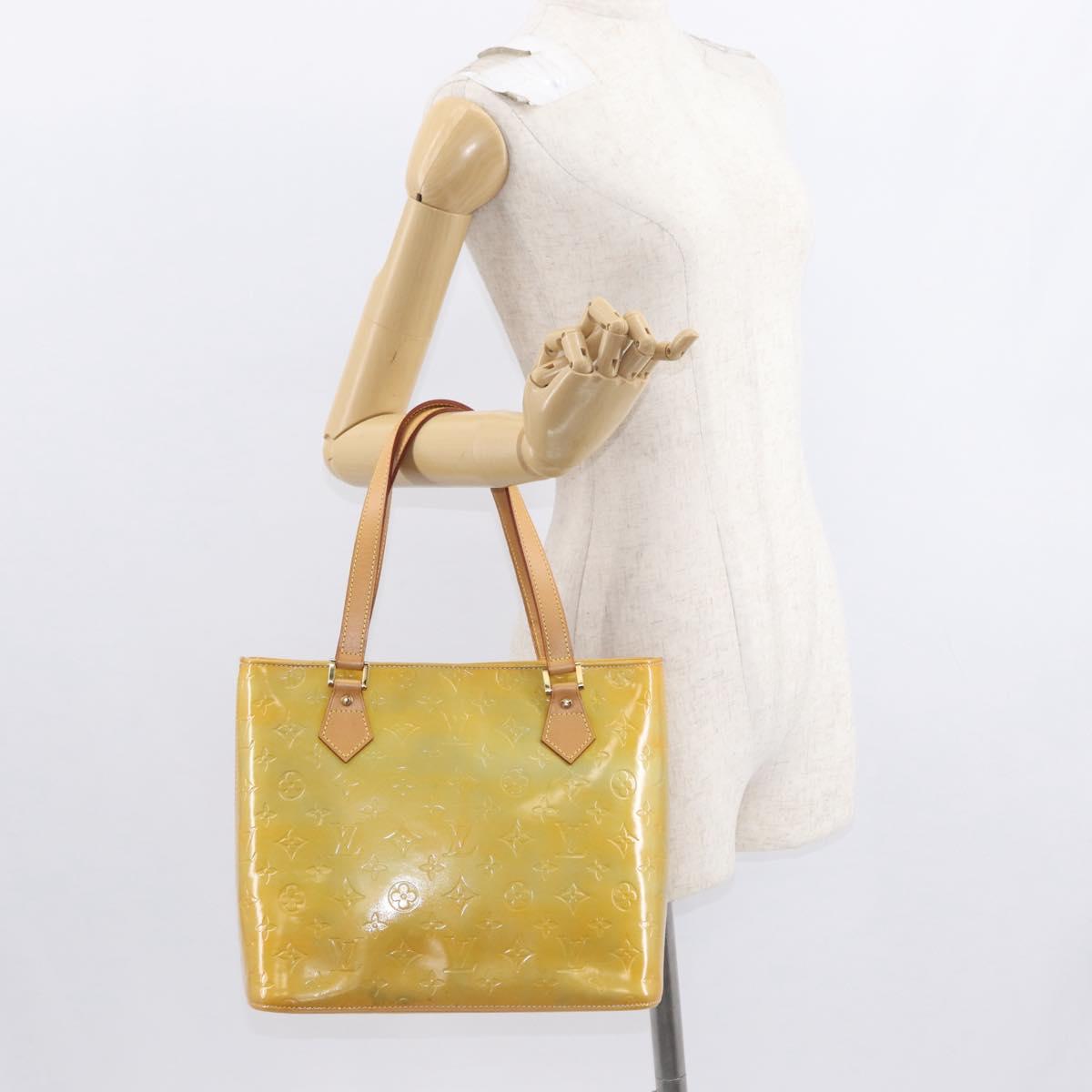 LOUIS VUITTON Monogram Vernis Houston Hand Bag Gris M91053 LV Auth 155015