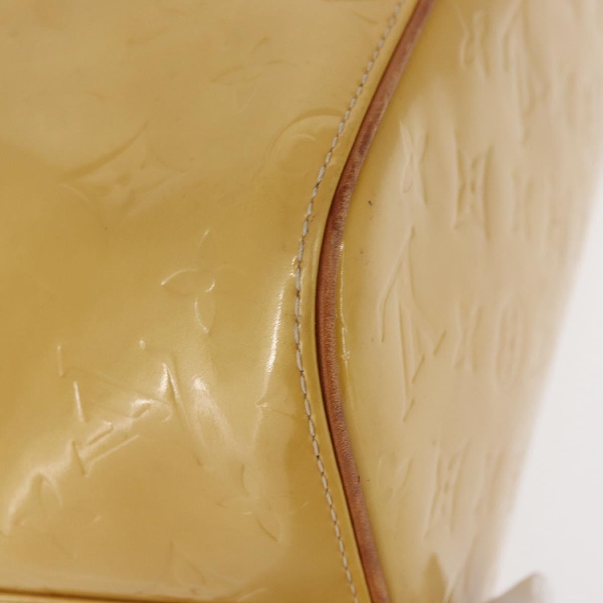 LOUIS VUITTON Monogram Vernis Houston Hand Bag Beige M91004 LV Auth 155016