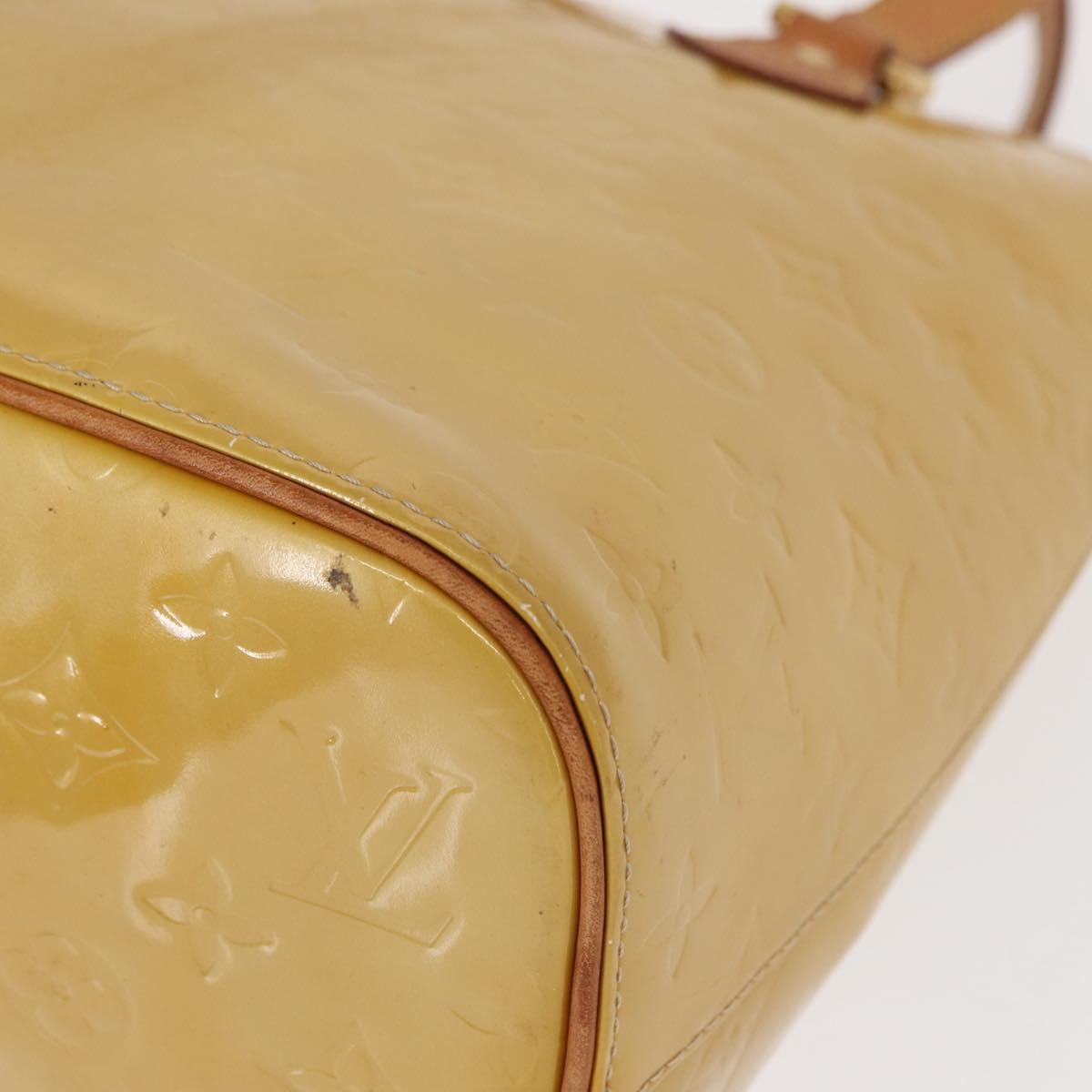 LOUIS VUITTON Monogram Vernis Houston Hand Bag Beige M91004 LV Auth 155016