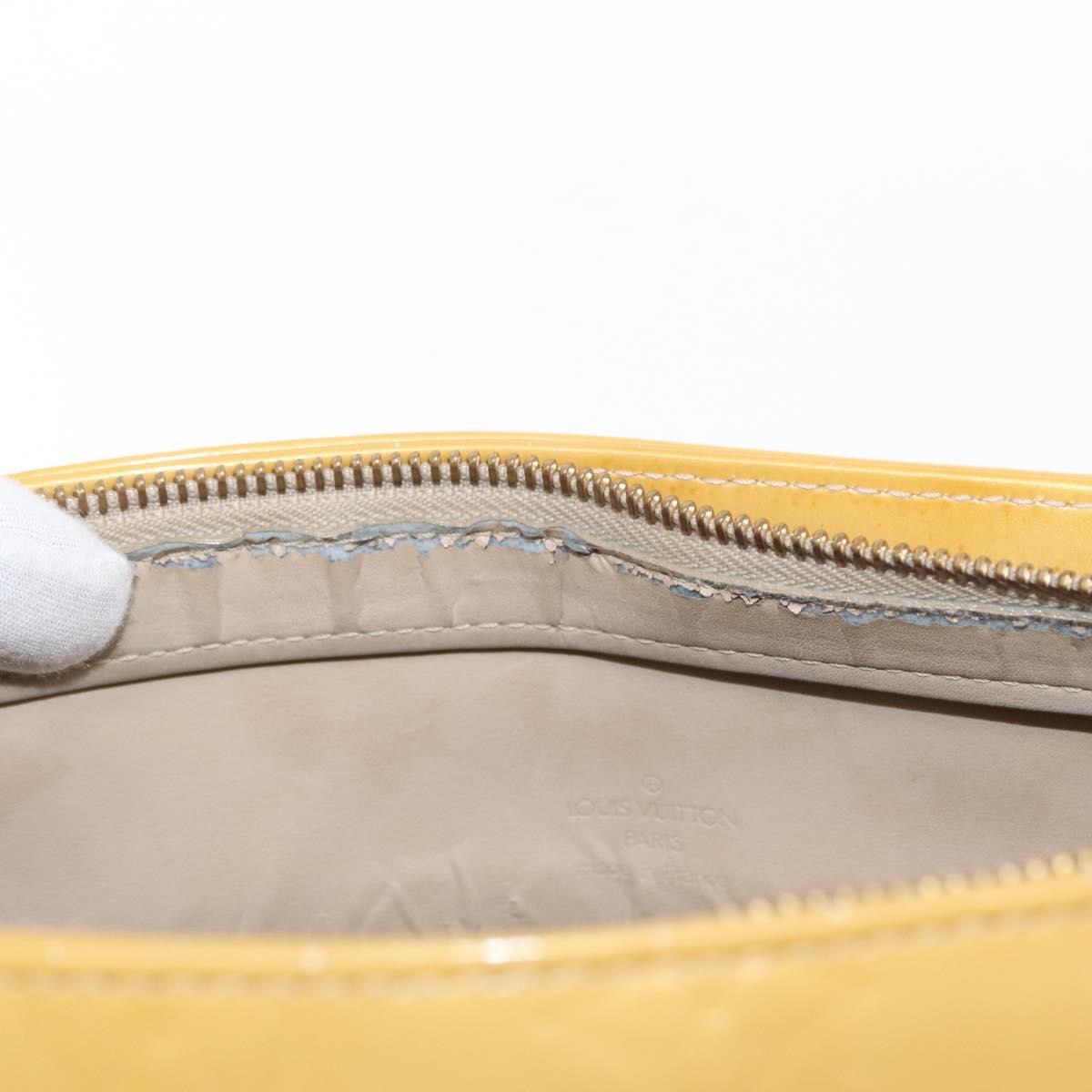 LOUIS VUITTON Monogram Vernis Houston Hand Bag Beige M91004 LV Auth 155016