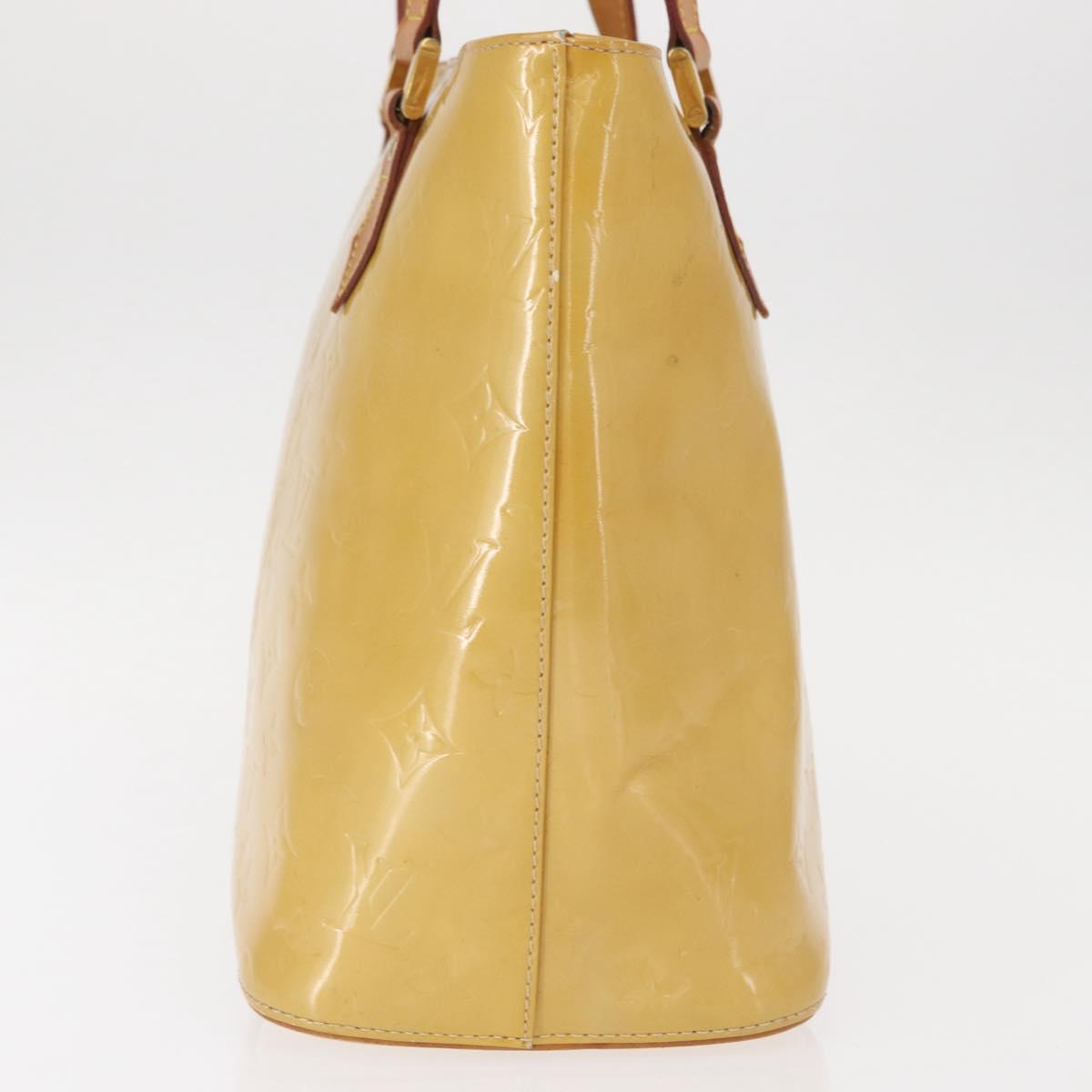 LOUIS VUITTON Monogram Vernis Houston Hand Bag Beige M91004 LV Auth 155016