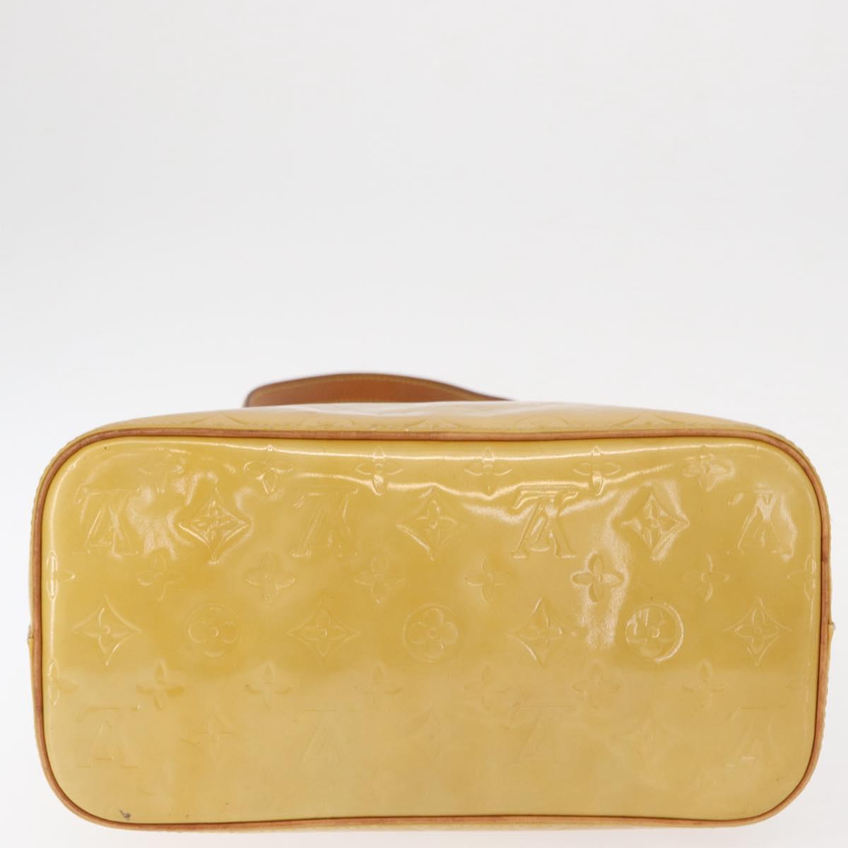 LOUIS VUITTON Monogram Vernis Houston Hand Bag Beige M91004 LV Auth 155016