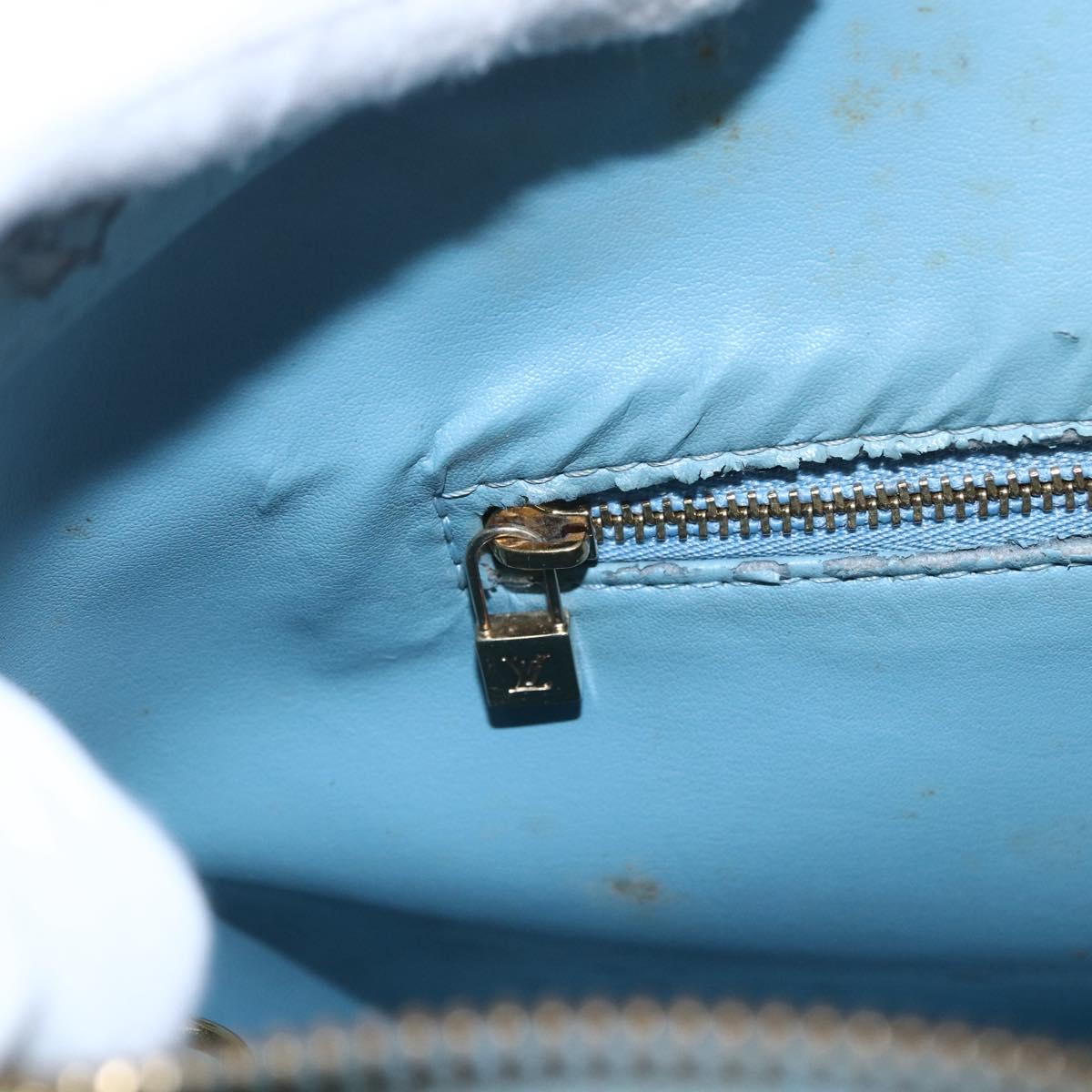 LOUIS VUITTON Monogram Vernis Houston Hand Bag Baby Blue M91005 LV Auth 155017