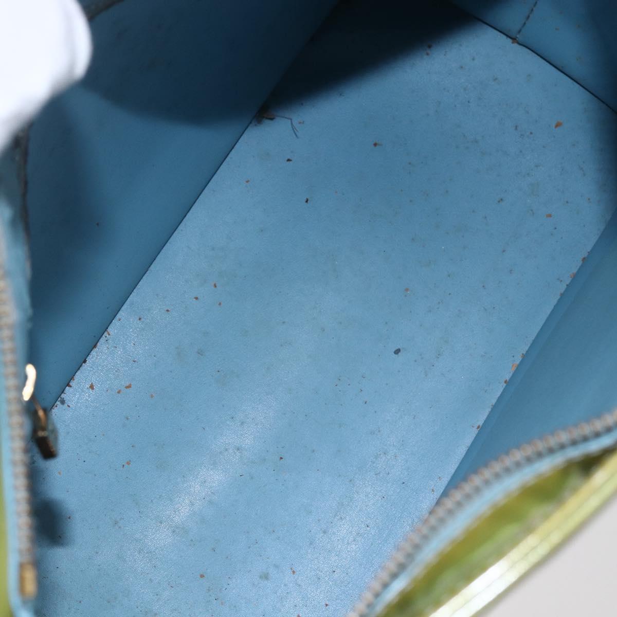 LOUIS VUITTON Monogram Vernis Houston Hand Bag Baby Blue M91005 LV Auth 155017