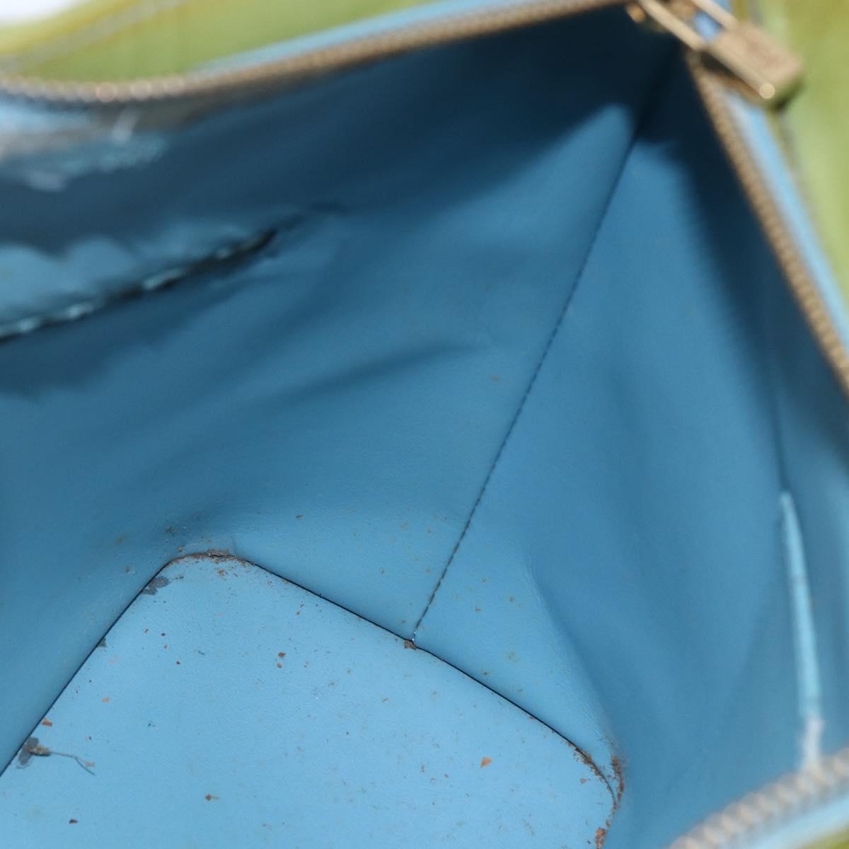 LOUIS VUITTON Monogram Vernis Houston Hand Bag Baby Blue M91005 LV Auth 155017