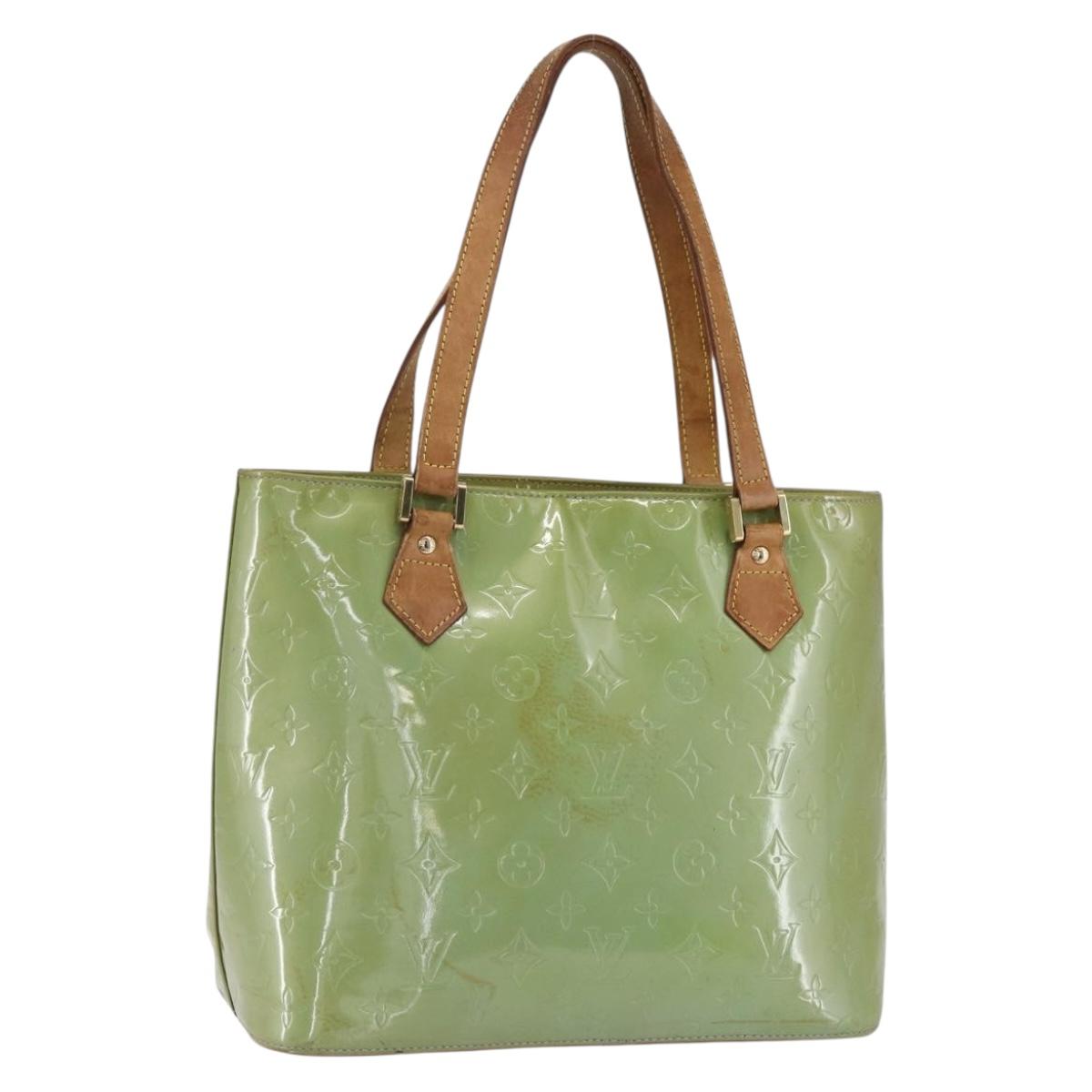 LOUIS VUITTON Monogram Vernis Houston Hand Bag Baby Blue M91005 LV Auth 155017