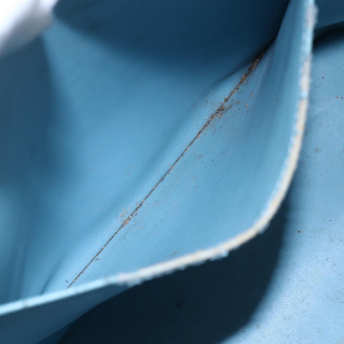 LOUIS VUITTON Monogram Vernis Houston Hand Bag Baby Blue M91005 LV Auth 155017