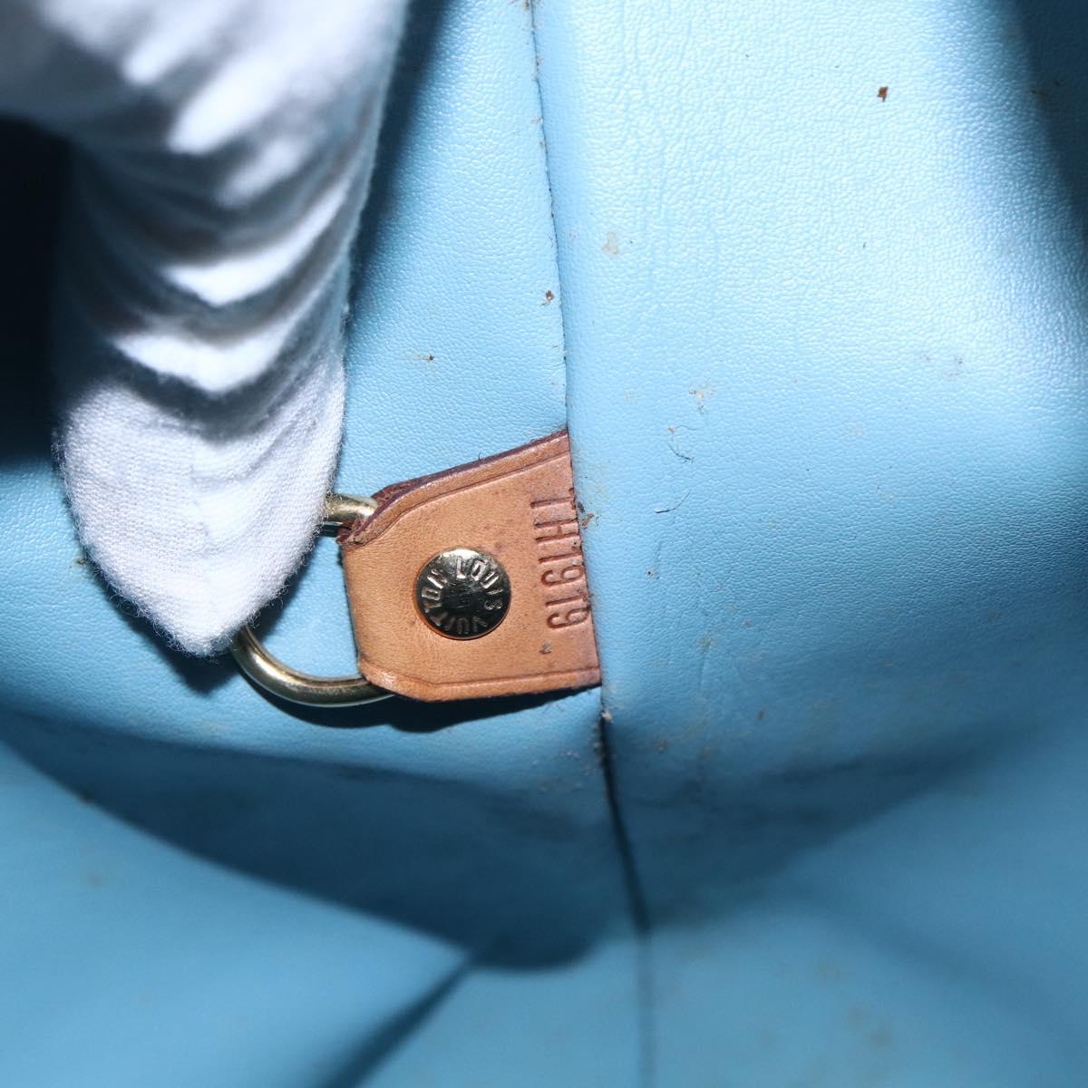 LOUIS VUITTON Monogram Vernis Houston Hand Bag Baby Blue M91005 LV Auth 155017