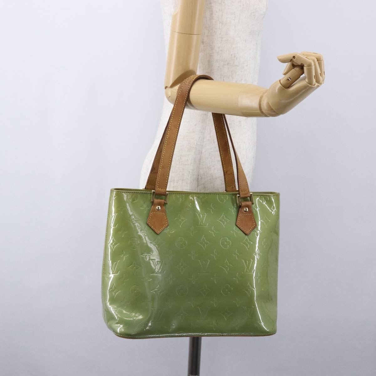 LOUIS VUITTON Monogram Vernis Houston Hand Bag Baby Blue M91005 LV Auth 155017