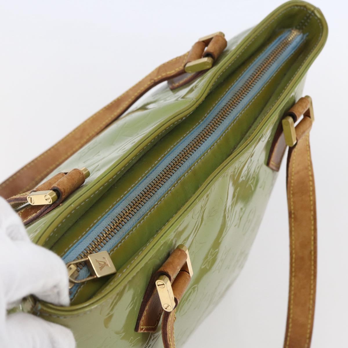 LOUIS VUITTON Monogram Vernis Houston Hand Bag Baby Blue M91005 LV Auth 155017