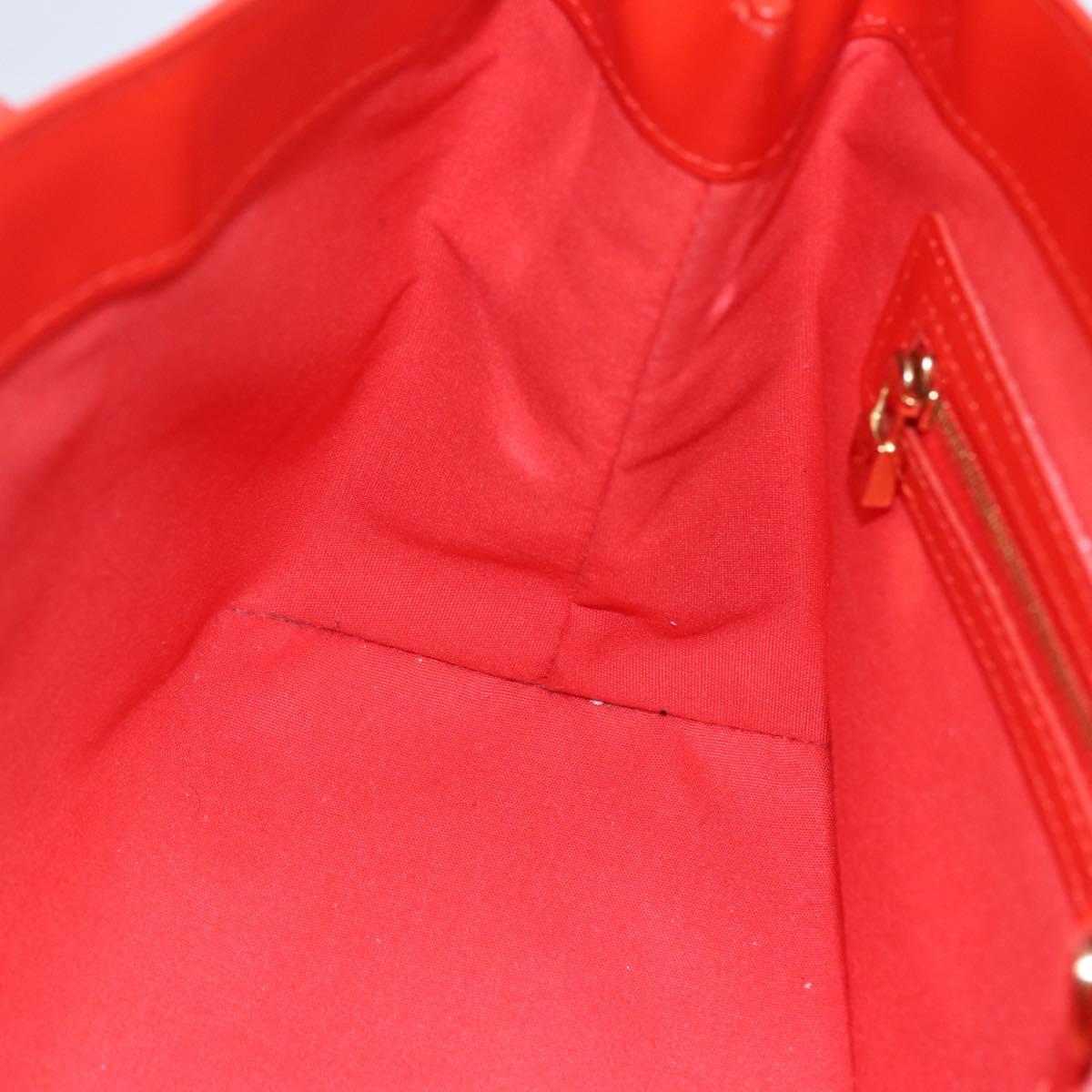 LOUIS VUITTON Vernis Bluebird Wilshire PM Bag Orenge Sunset M93644 Auth 155019