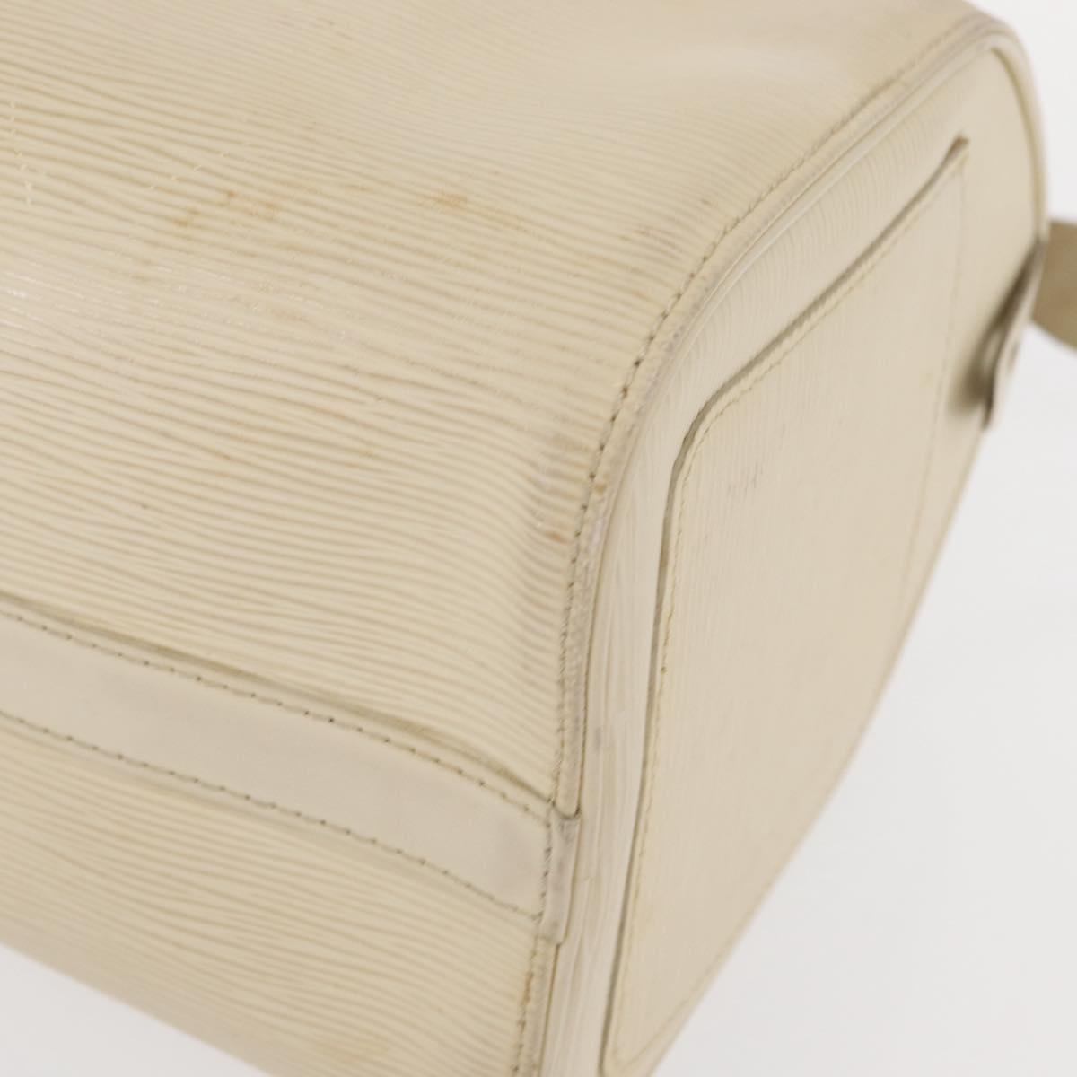 LOUIS VUITTON Epi Speedy 25 Hand Bag White Yvoire M5923J LV Auth 155022