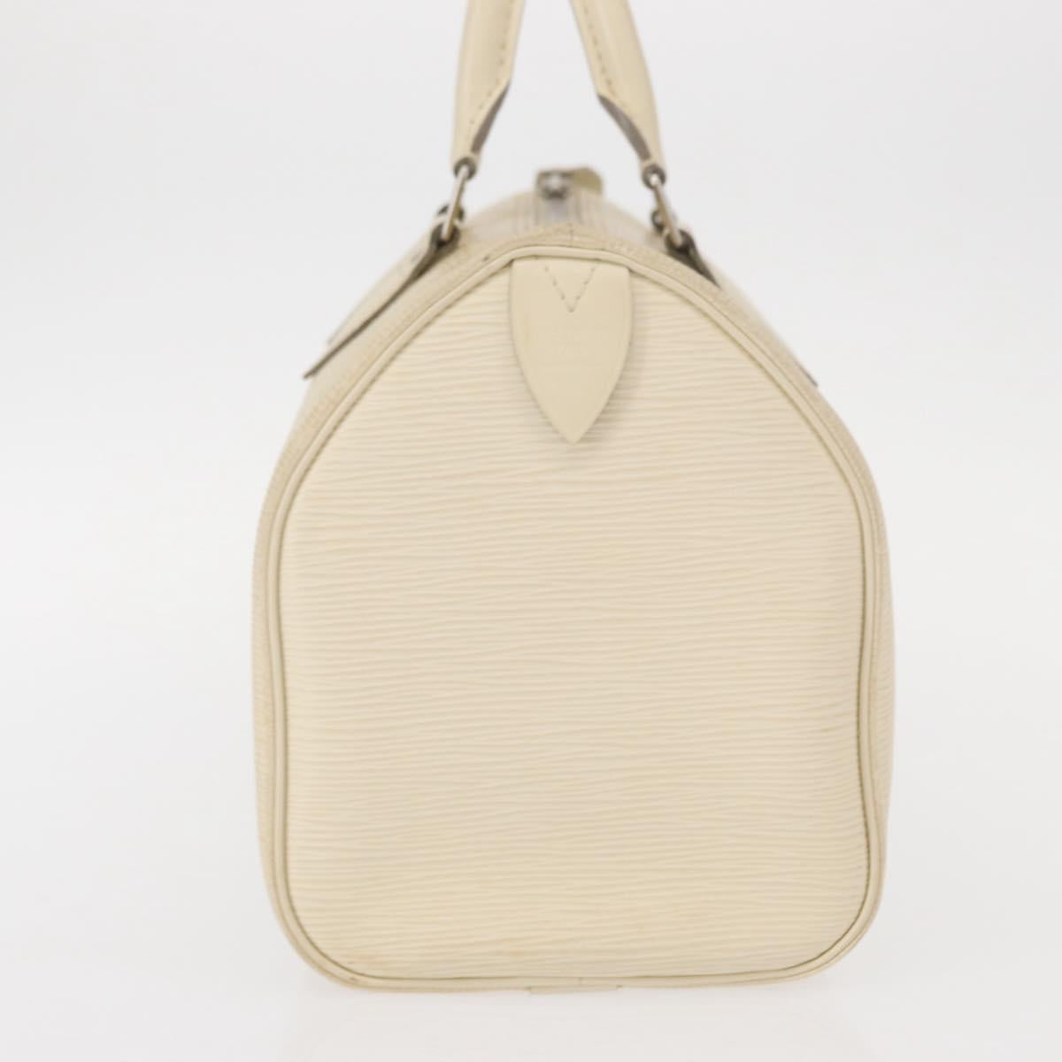 LOUIS VUITTON Epi Speedy 25 Hand Bag White Yvoire M5923J LV Auth 155022
