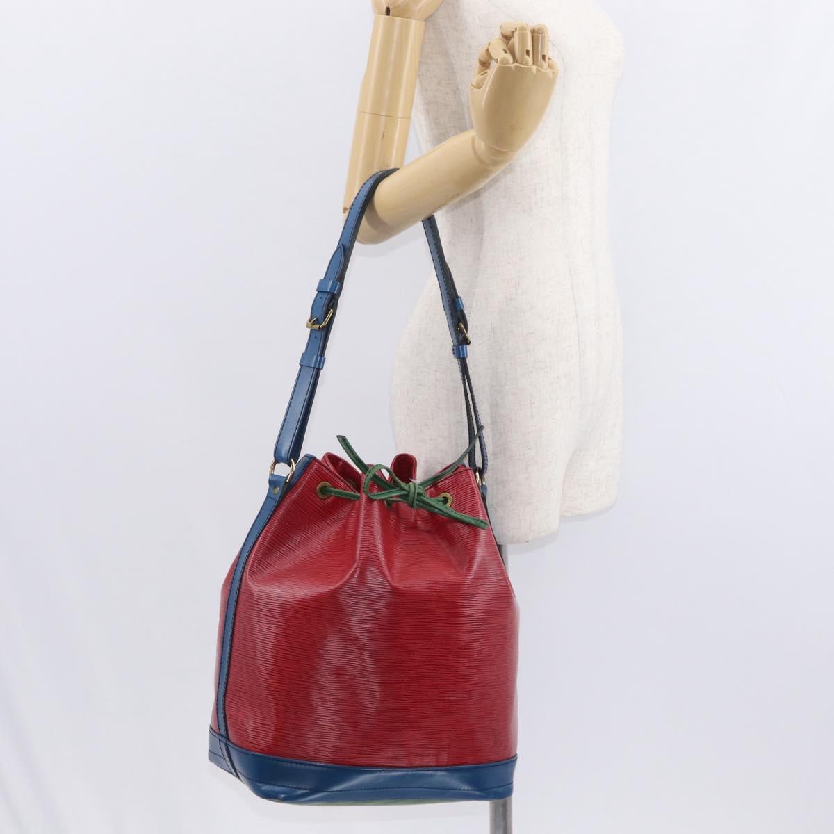 LOUIS VUITTON Epi Tricolor Noe Shoulder Bag Blue Red Green M44082 LV Auth 155028