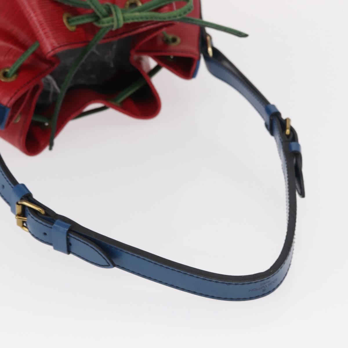 LOUIS VUITTON Epi Tricolor Noe Shoulder Bag Blue Red Green M44082 LV Auth 155028