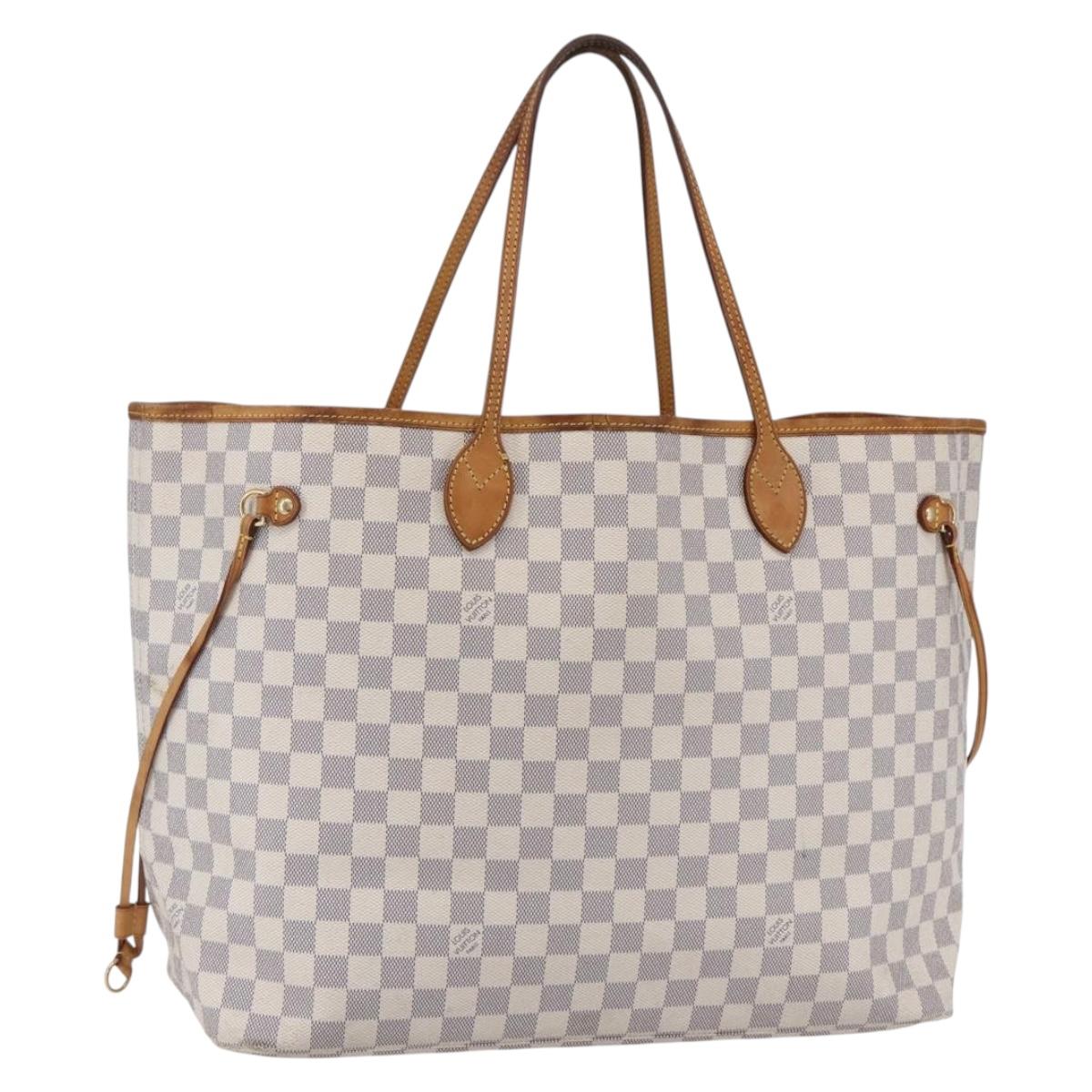 LOUIS VUITTON Damier Azur Neverfull GM Tote Bag N41360 LV Auth 155030