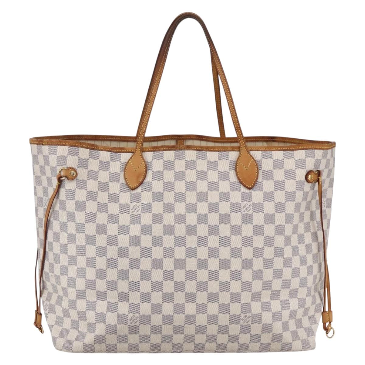 LOUIS VUITTON Damier Azur Neverfull GM Tote Bag N41360 LV Auth 155030