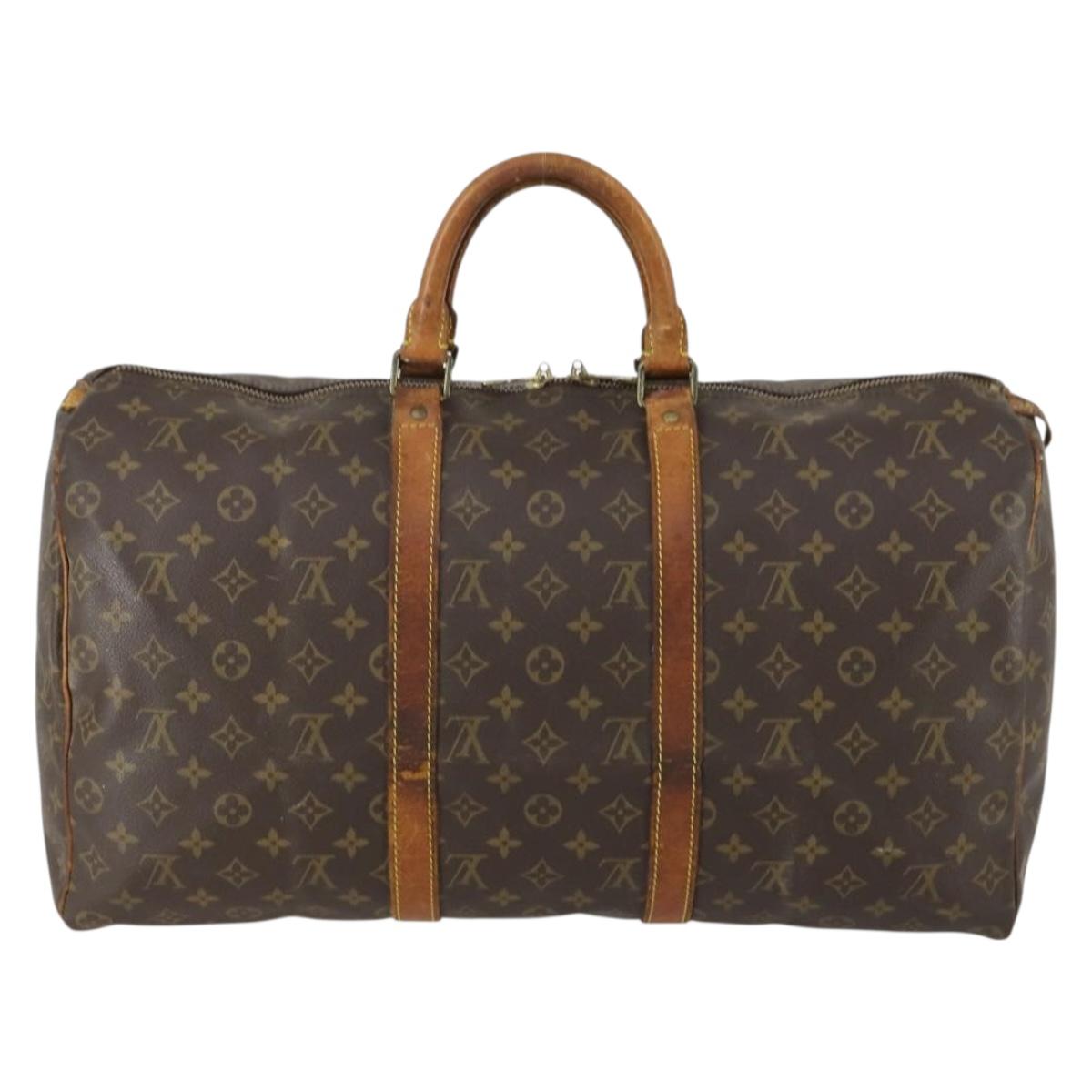LOUIS VUITTON Monogram Keepall 50 Boston Bag M41426 LV Auth 155038