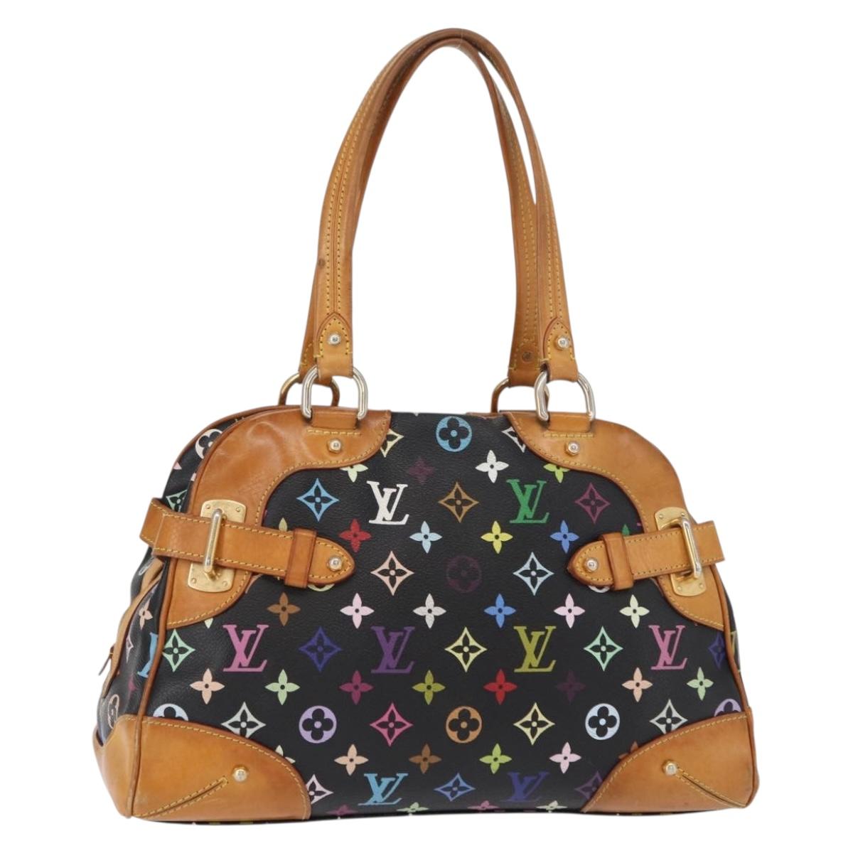LOUIS VUITTON Monogram Multicolor Claudia Hand Bag Black M40194 LV Auth 155044