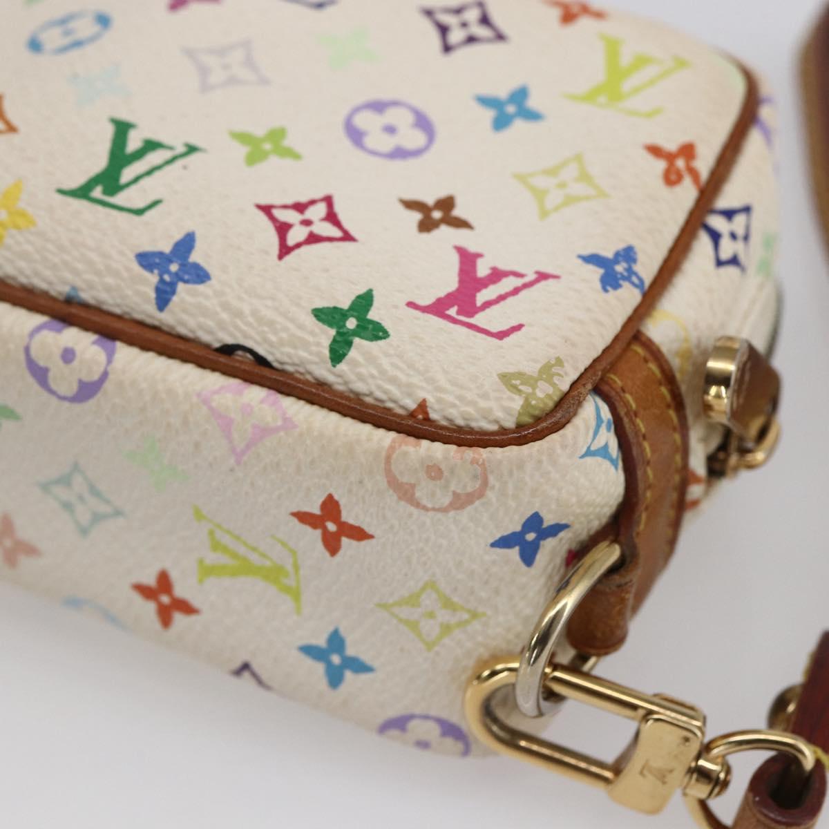 LOUIS VUITTON Monogram Multicolor Trousse Wapity Pouch White M58033 Auth 155052