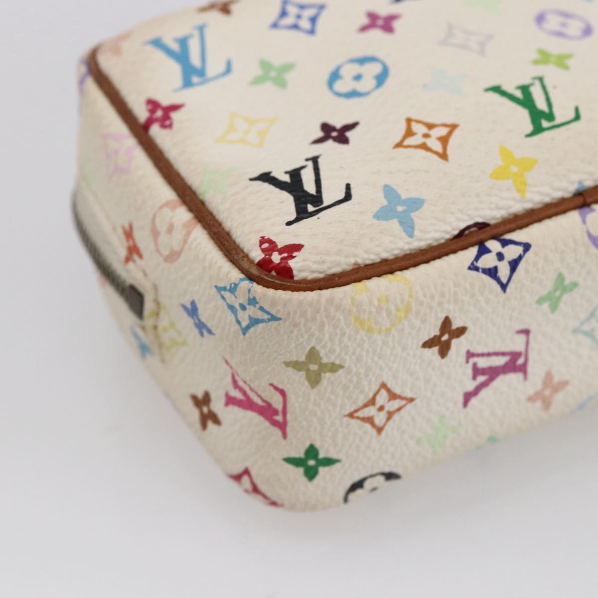 LOUIS VUITTON Monogram Multicolor Trousse Wapity Pouch White M58033 Auth 155052