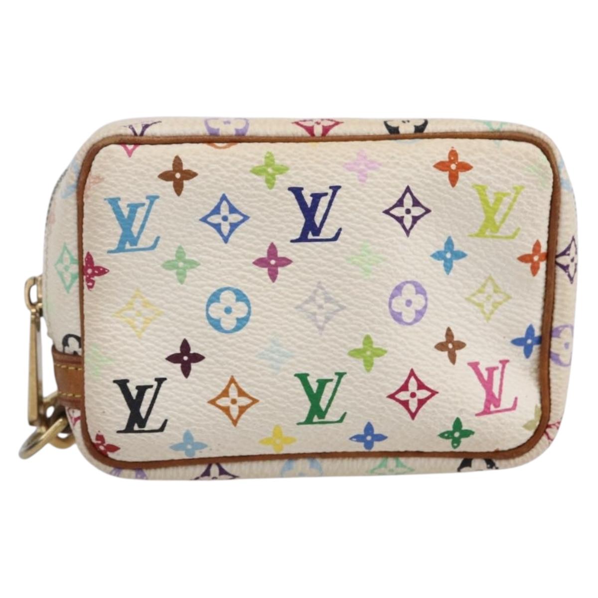 LOUIS VUITTON Monogram Multicolor Trousse Wapity Pouch White M58033 Auth 155052