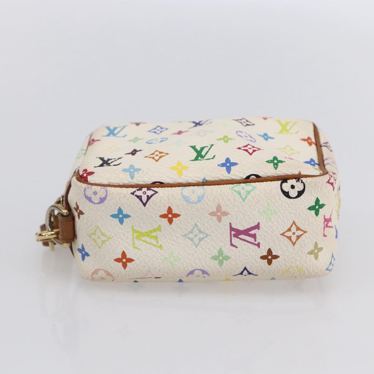 LOUIS VUITTON Monogram Multicolor Trousse Wapity Pouch White M58033 Auth 155052