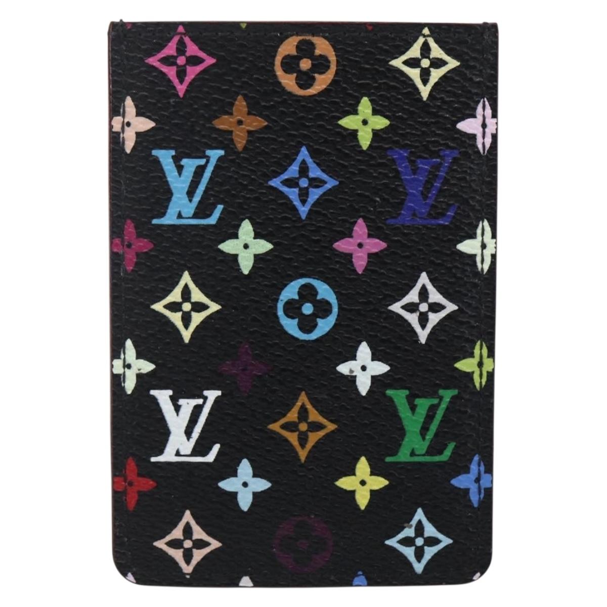 LOUIS VUITTON Monogram Multicolor Etui Mirror Black M92650 LV Auth 155053