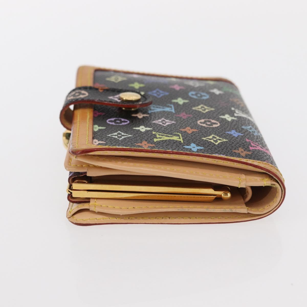 LOUIS VUITTON Multicolor Portefeuille Viennois Wallet Black M92988 Auth 155054