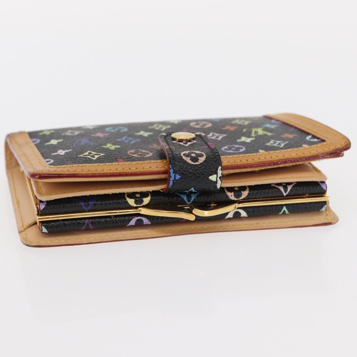 LOUIS VUITTON Multicolor Portefeuille Viennois Wallet Black M92988 Auth 155054