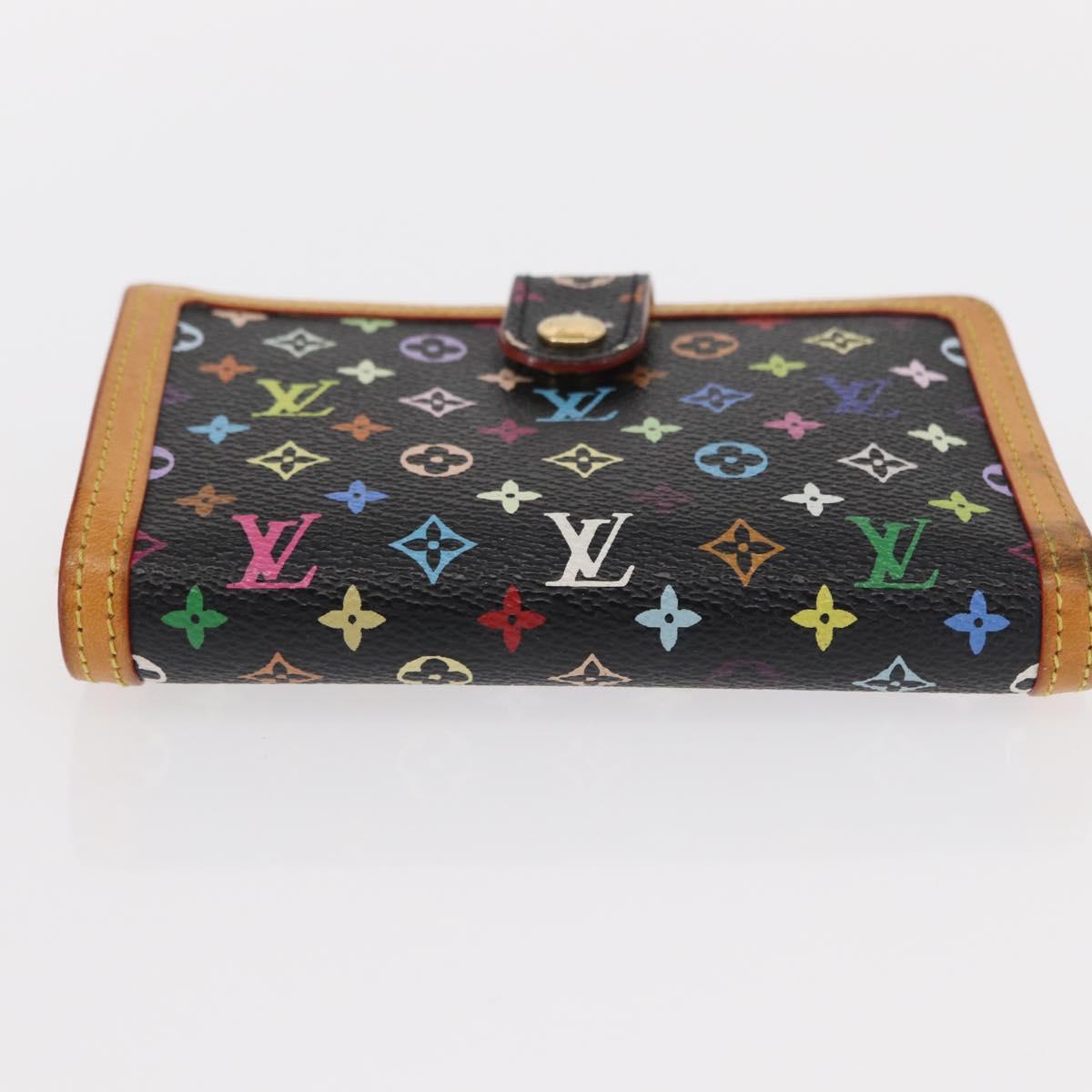 LOUIS VUITTON Multicolor Portefeuille Viennois Wallet Black M92988 Auth 155054