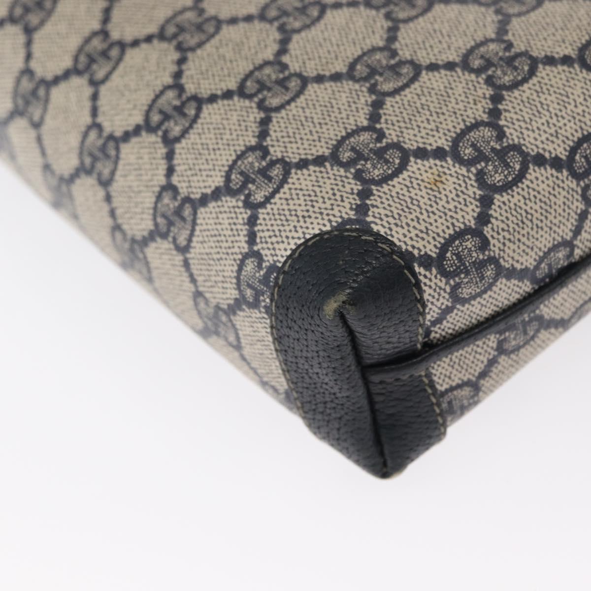 GUCCI GG Supreme Shoulder Bag PVC Leather Navy Gold 007 58 0093 Auth 155057