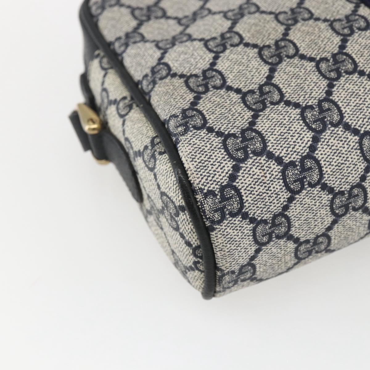 GUCCI GG Supreme Sherry Line Shoulder Bag PVC Navy Gold 010 378 Auth 155058