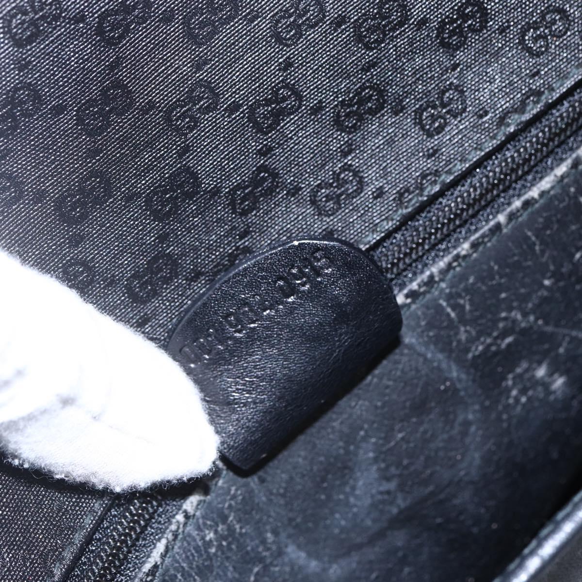 GUCCI Micro GG Canvas Shoulder Bag Black Gold 001 904 0915 Auth 155061