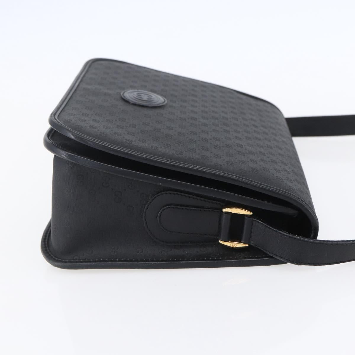 GUCCI Micro GG Canvas Shoulder Bag Black Gold 001 904 0915 Auth 155061