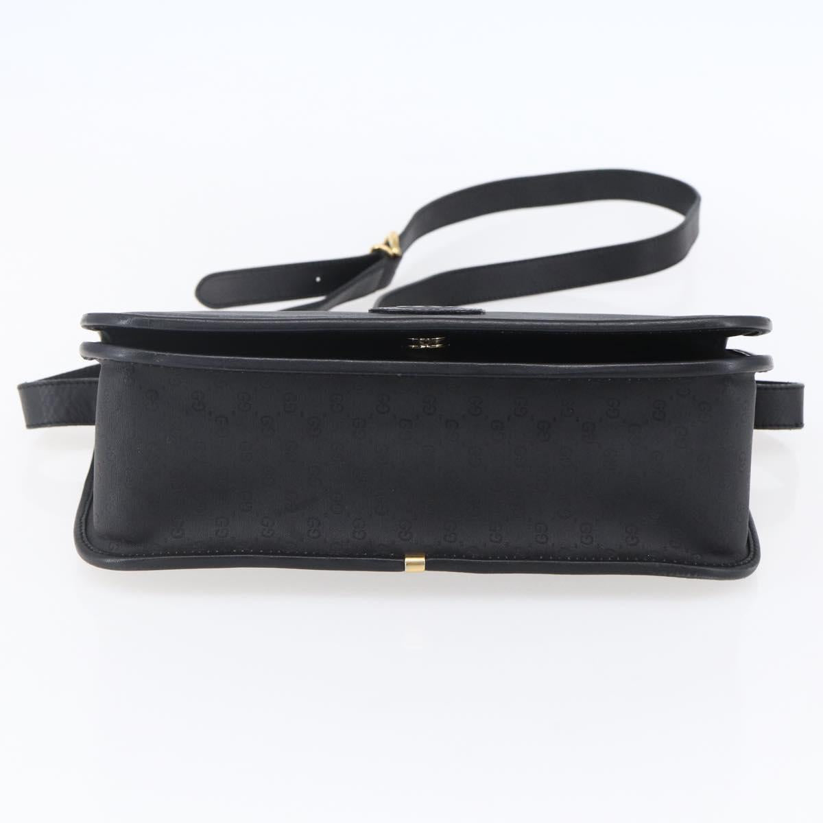 GUCCI Micro GG Canvas Shoulder Bag Black Gold 001 904 0915 Auth 155061