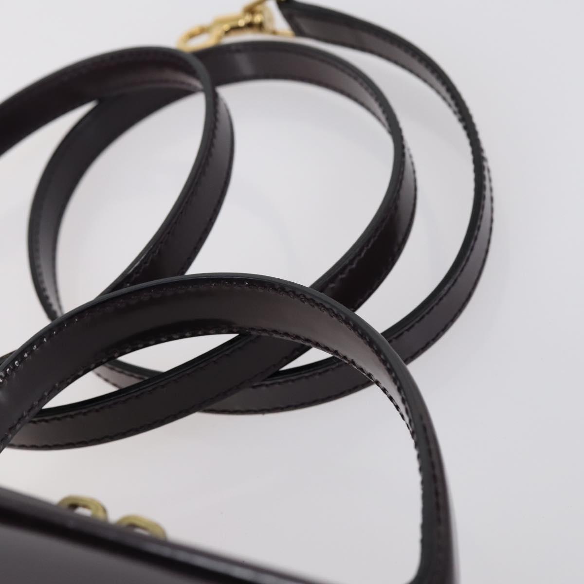 GUCCI Bamboo Hand Bag Enamel 2way Purple Gold 000 270 0323 Auth 155063