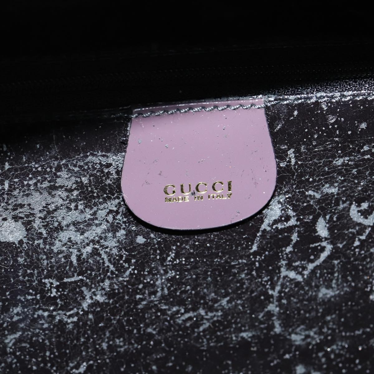 GUCCI Bamboo Hand Bag Enamel 2way Purple Gold 000 270 0323 Auth 155063