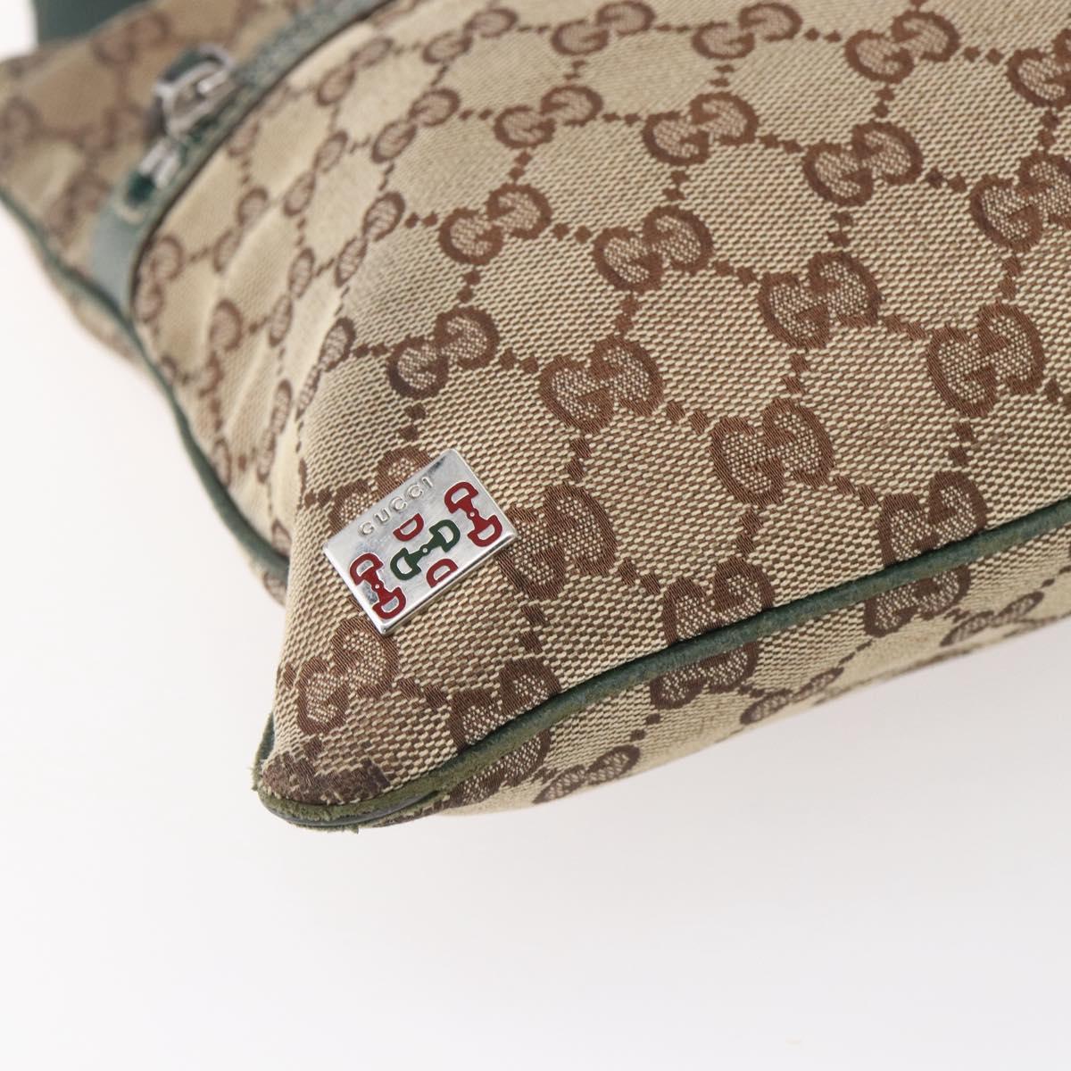 GUCCI GG Canvas Web Sherry Line Shoulder Bag Beige Red Green 145809 Auth 155064